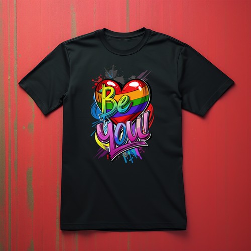 "Be You, Be Proud Pride_63 Rainbow Heart T-shirt - Celebrate Your Colors in Styl - Picture 6 of 46