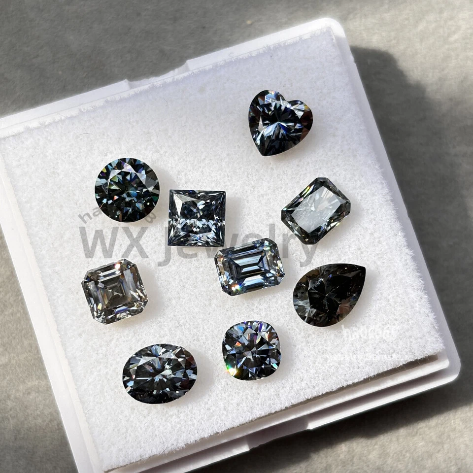 Moissanite Piedras Sueltas Gris Moissanite GRA MultiForma Corte Brillante Certificado Foto 3 de 4
