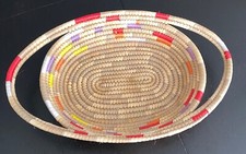 VTG Authentic African Tribal  Basket Woven Handles VTG Large. 23&rdquo; X 14&rdquo; Colors