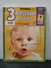  New  Sealed 2005 3 Pack Preschool Puzzles Babies Made in USA Ages 1.5  Up