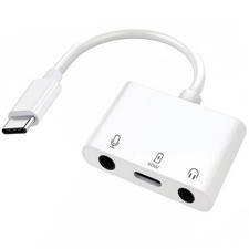 USB C to Microphone 3.5mm Headphone Adapter with PD Fast Charging for Live-...