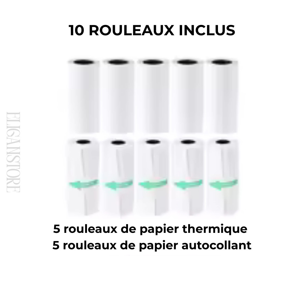 Mini imprimante thermique Bluetooth pour iOS et Android blanche
