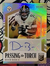 2020 Panini Donruss Elite Passing the Torch Devin Bush II Auto /99 Chicago Bears