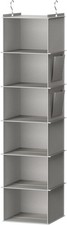 Hanging Closet Organizer and Storage, 6-Shelf Closet Hanging Storage Shelves, Li