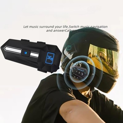 Waterproof Bluetooth 5.3 Bilateral Stereo Wireless Motorcycle Helmet Headset