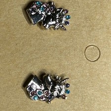 Unicorn Stud Earrings With Multicolor Crystals For Kids