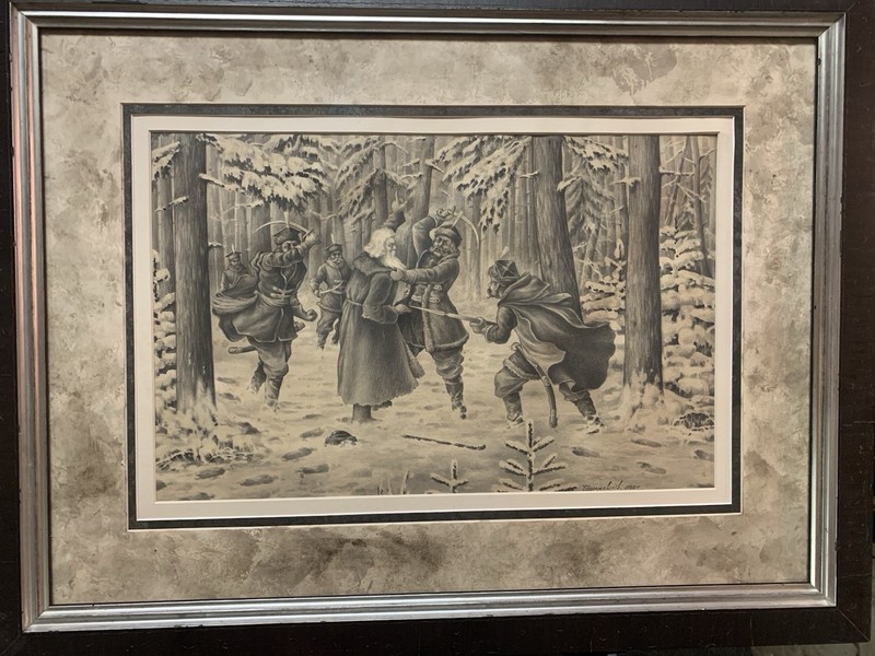 Khondazhevsky Original Russian Watercolor 1935 Ivan Susanin Legend Historical