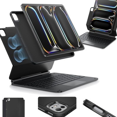 iPad Pro 13 Zoll M5/M4, 2025/2024 Hülle mit Tastatur, Tastaturhülle mit Einzu...