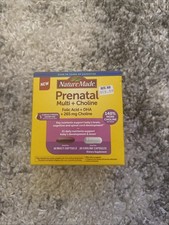 Nature Made Prenatal Multi Choline Folic Acid DHA 60 Count Each