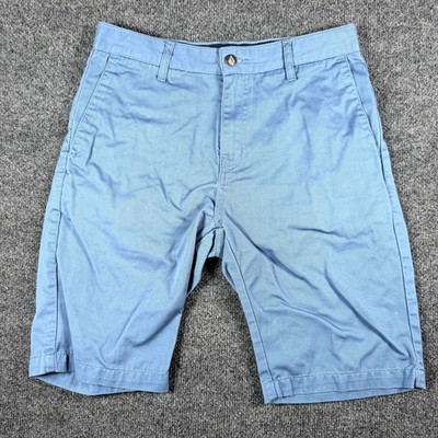 Volcom Frickin Chino Shorts Men 29 Blue Cotton Stretch Modern Flat Front Outdoor