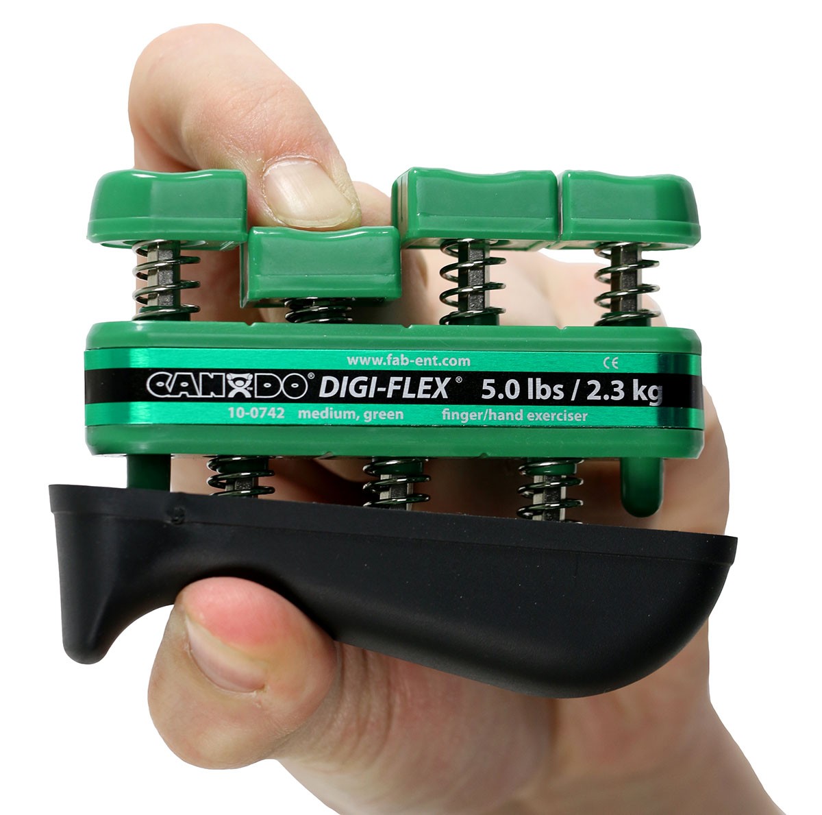 Cando Digi-Flex Hand Exerciser - Set of 5 (Yellow-Red-Green-Blue-Black) No Rack
