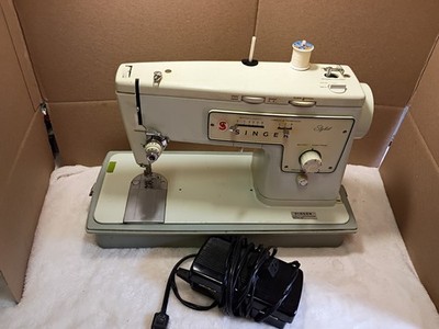 Vintage Singer Stylist Electric Sew Mach Zigzag Model 413 w/Carry Case, Tested  