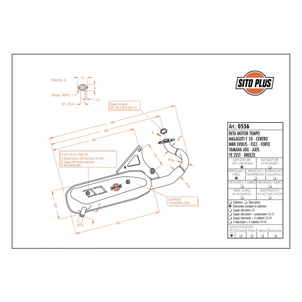 Complete Exhaust System Leovince Sitoplus Steel Mbk Forte 1994 > 1998
