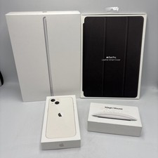 LOT of 4 APPLE EMPTY BOXES - 8th Gen iPad iPhone 13 Magic Mouse iPad Pro Cover