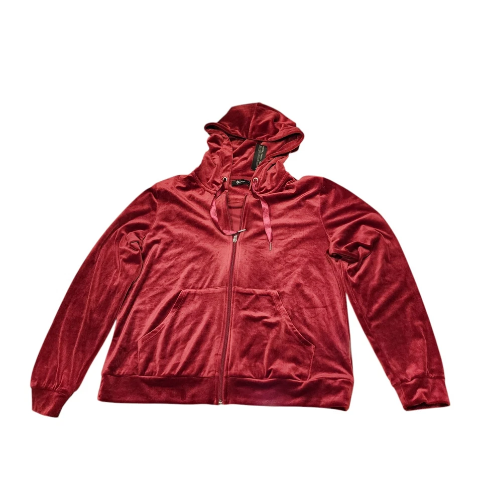 Chaqueta con Capucha de Terciopelo para Mujer Talla 2XL XXL Roja Cremallera Completa Mean Girls NUEVA CON ETIQUETAS Foto 3 de 4