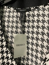 Forever 21+ Cute New W Tag Dress, Black And White Houndstooth Size 0X CHRISTMAS 