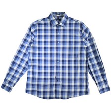 Tommy Hilfiger Mens Dress Shirt Size 16 Check Long Sleeve Collared Slim Fit