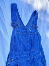 Vintage 1940s Bib Overalls Mens 32x29 Dark Indigo Blue Carpenter Farmer Workwear