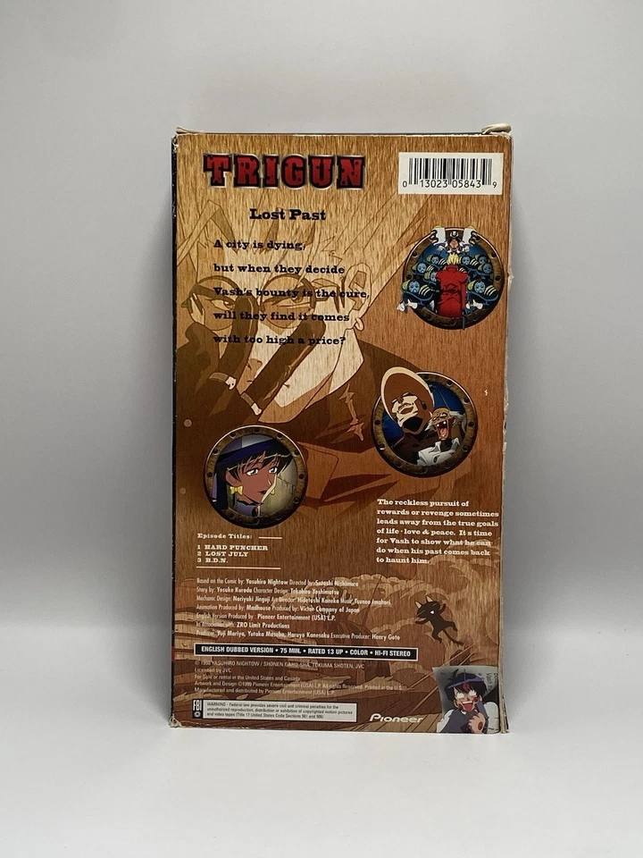 Trigun Lost Past Episodes 5-7 VHS Tape English Dubbed 1998 Pioneer Entertainment - Изображение 3 из 3
