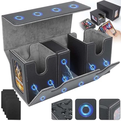 MARKENLOS MTG Deck Box mit Commander-Anzeige, TCG Deckbox für 100 doppelt gesleevte Karten