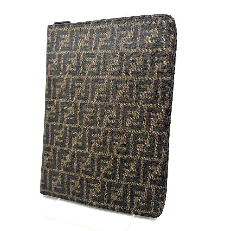 【BUENO】FENDI Zucca Maletín de Documentos FF PVC Negocios Auténtico Foto 3 de 4