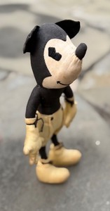 VINTAGE 1940's 10 inch - Pattern made Mickey Mouse Doll plush - HOME MADE