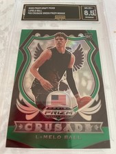LAMELO BALL HORNETS 2020 PRIZM DRAFT PICKS CRUSADE GREEN PRIZM RC #83 GRADED 8.5