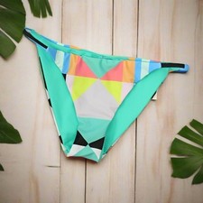 Mara Hoffman Diamond Spaghetti Bikini Bottom in Aqua Size S