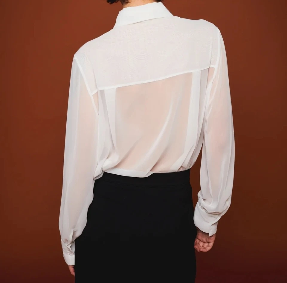 Nuevo MILVA MI Hecho en Italia Blanco Manga Larga Talla Grande Foto 2 de 2