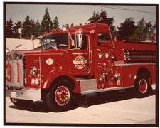 Seattle Washington WA Fire Department Photo: Kenworth Engine 31 Antique - c 1978