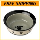 Metro 8-Inch Dishwasher & Microwave Safe Dog Bowl – Pack of 4, Black Stoneware