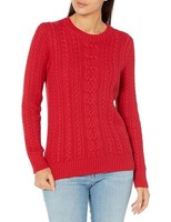 Amazon Essentials Damen Fisherman Cable Langarm-Pullover Mit Rundhalsausschnitt