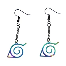 Naruto Shippuden Anime Costume Jewelry Hidden Leaf Village Dangle Earrings Set