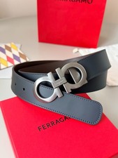 Salvatore Ferragamo Gancini Leather Belt 3.5cm