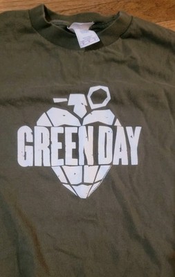 2004 Green Day American Idiot Green T-Shirt, Heart Grenade Tour