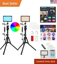 Professional RGB LED Video Lights - USB Powered with Adjustable Tripod & Filters