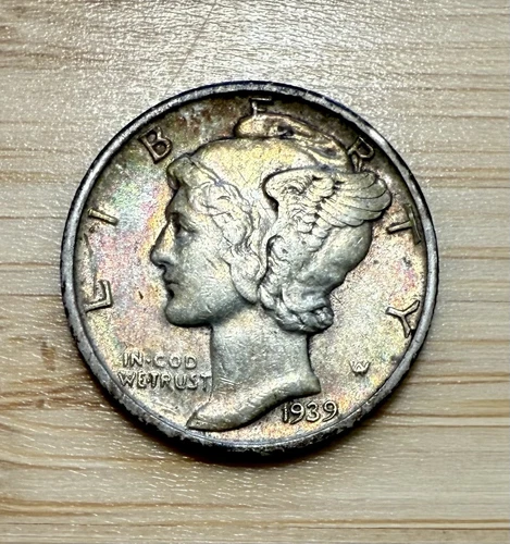 1939-D Mercury Dime 10C Silver - Extra Fine (EF/XF)