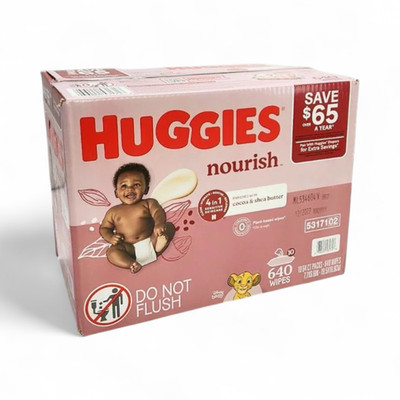 Huggies Nourish Baby Wipes, Cocoa & Shea Butter, 10-Pack / 640 Wipes