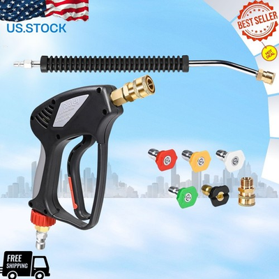 #ad NEW 5000 PSI Pressure Washer Gun with 18quot; Wand 360° Swivel Quick Connect Tips $64.83