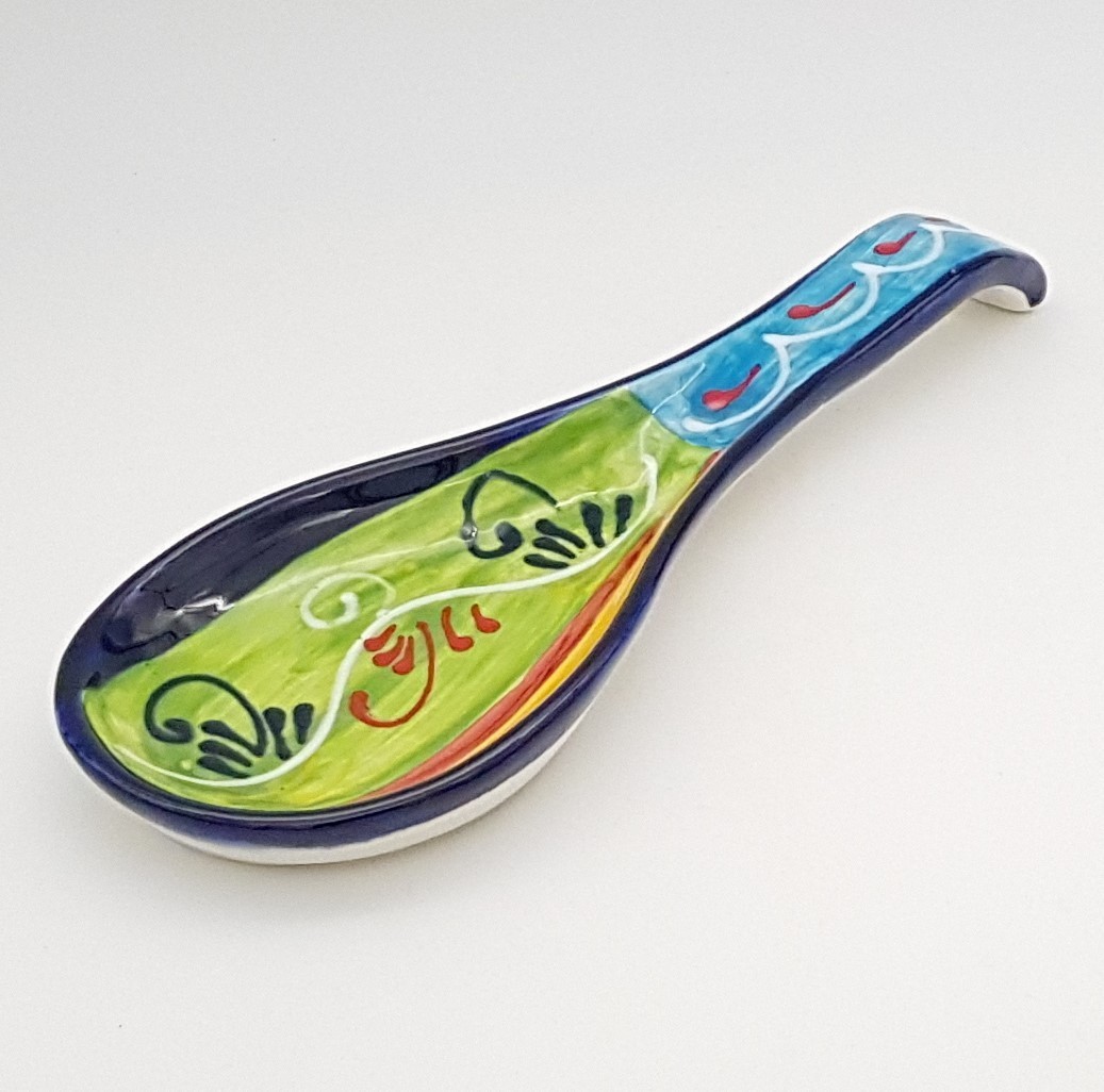 Reposacucharas 27cm x 10cm Utensilios de Cocina Tradicional Española Hecha a Mano Cerámica Cerámica