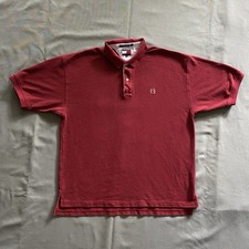 Vtg 2000s Tommy Hilfiger Polo Shirt Mens Size XL Maroon Red Short Sleeve Crest