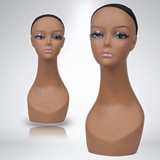 18" Realistic Female Mannequin Head with Shoulders for Wigs Hats Glasses Jewelry