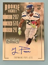 2016 Panini Contenders #250 Troymaine Pope Rookie Auto New York Jets