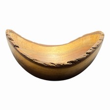 Live Edge Wooden Bowl Handcrafted and Signed by Artist Walnut