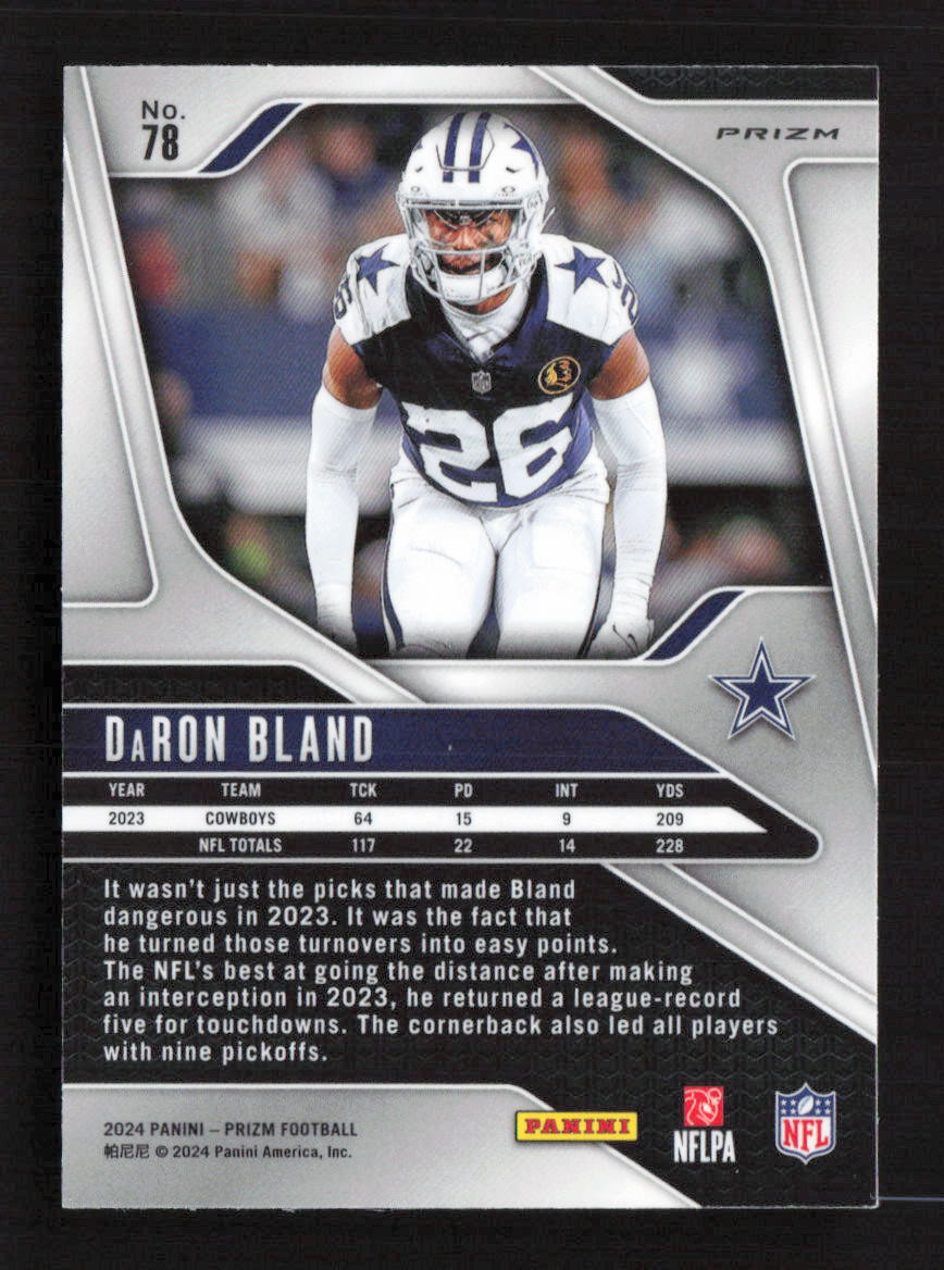 DaRon Bland 2024 Panini Prizm #78 Red White and Blue Dallas Cowboys