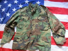 1980S US ARMY USA Issue WOODLAND CAMO CAMOUFLAGE M65 COAT COMBAT JACKET S -M