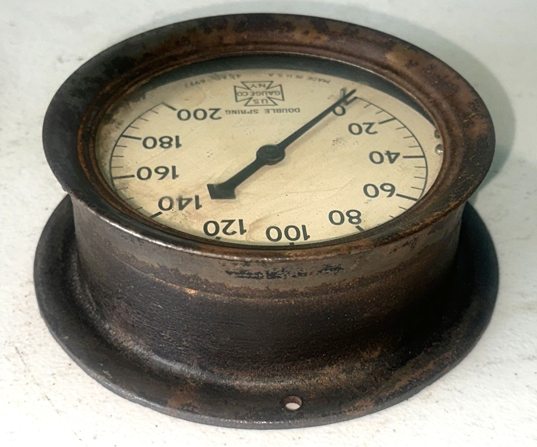 US GAUGE CO 100 PSI Steam Pressure Gauge 4 1/2AD-697 Steam Hit Miss Engine 5" D