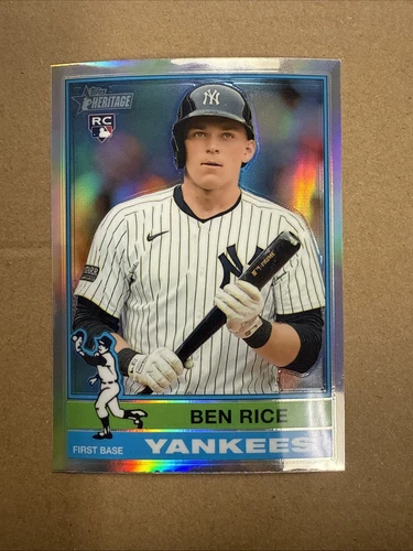 BEN RICE 2025 Topps Heritage  SILVER REFRACTOR RC #406 SP  Yankees