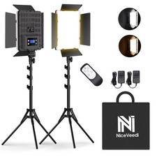 NiceVeedi 36W Bi-Color LED Video Light Kit 2-Pack Remote Shade StudioPhotography