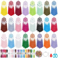 24pcs DIY Small Dream Catcher Kits for Beginners Multicolored Dream Catcher K...